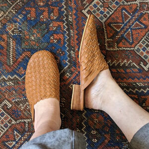 Connally Basketweave Leather Woven Slip On Shoes Handmade Size 37 NWOT